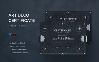 Art Deco Certificates