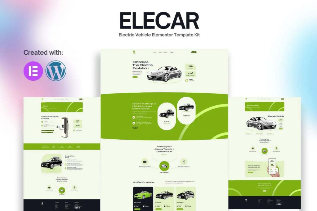 Electric Vehicle Elementor Template Kit