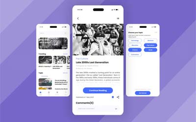 News & Blog Mobile App Ui