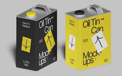 Oil Tin Can Mockups