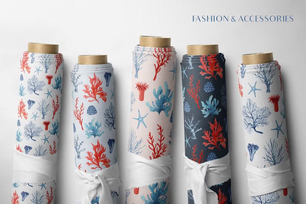 Watercolor Corals Pattern Collection