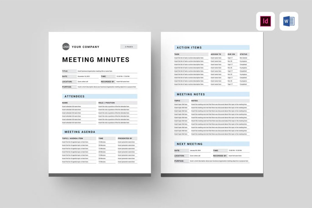 Meeting Minutes Templates