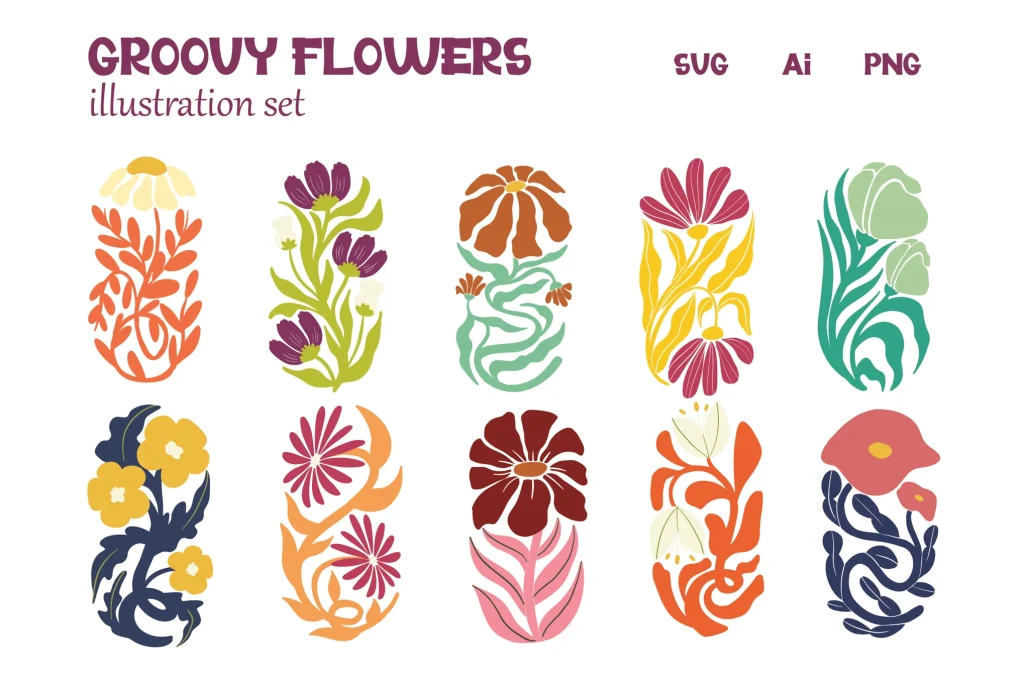 Groovy Flowers Illustration