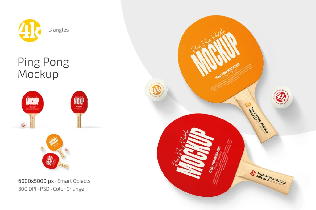 Table Tennis Racket Mockups